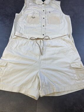 Women’s Lauren Ralph Lauren Safari 100% cotton khaki vest/short set 16/large